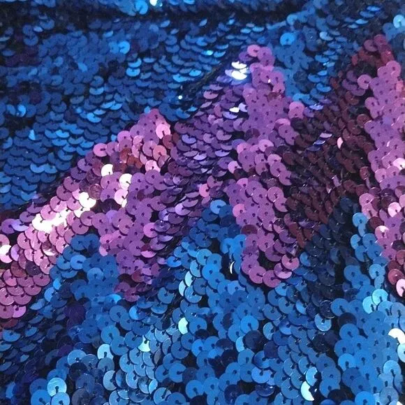 Vntg 70s Harry Acton Blue Colorful Disco Era Sequins Sweater *Fits like Sm/ Med