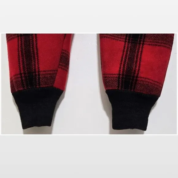 Vtg 50s Genuine Boat Sail Drill Pants Mens Wool Outdoors Hunting Red Black Plaid