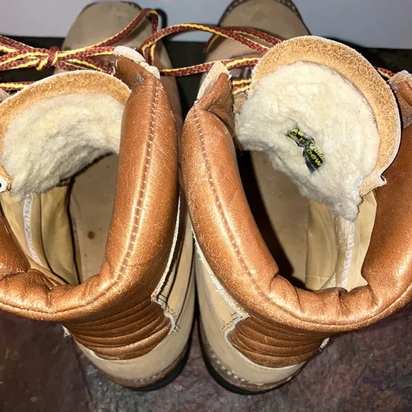 Vtg Chippewa USA Tan and Brown Leather Boots High-Top Design - New Sole
