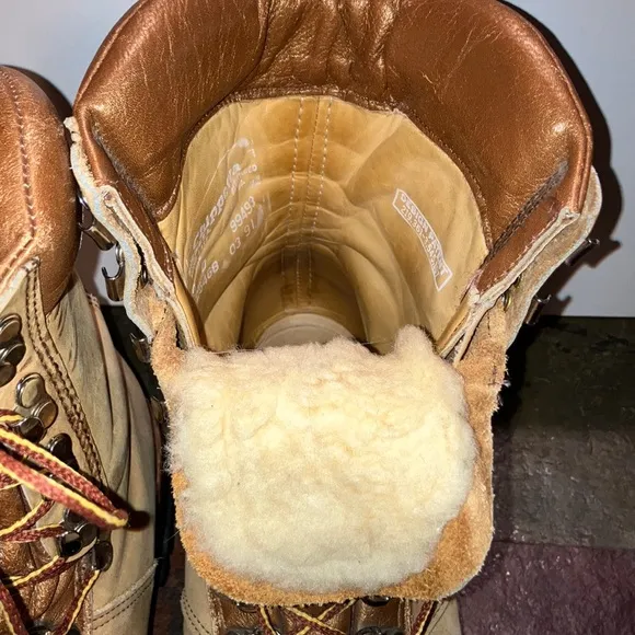 Vtg Chippewa USA Tan and Brown Leather Boots High-Top Design - New Sole