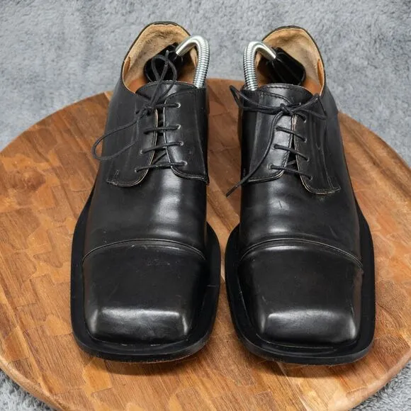 Vtg Clarks Men's 9 Women's 10.5 Y2K Super Wide Square Toe Lace Up Oxford Chunky