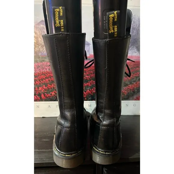 VTG Dr. Martens 9733 England black 14 Eye Double Zipper Boots UK 8 Uni Sex