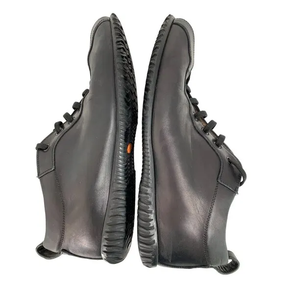 VTG Emporio Armani Leather Skywalk Sneakers Black Size 9 EU 42 2-Wide Shoes 6987
