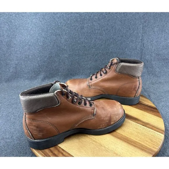 VTG Georgia Ankle Work Lace Up Boots Made In USA Slip Resistant Carbo Tec Sz 9