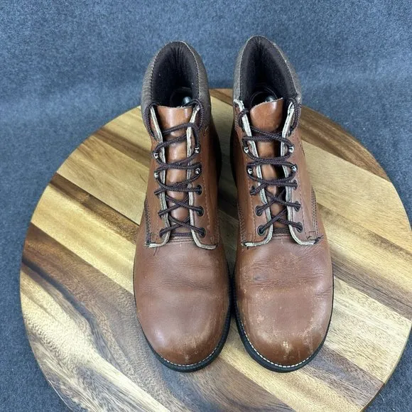 VTG Georgia Ankle Work Lace Up Boots Made In USA Slip Resistant Carbo Tec Sz 9