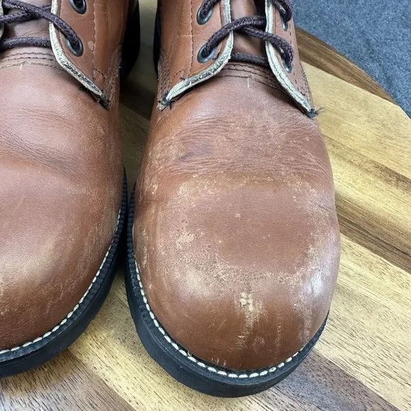 VTG Georgia Ankle Work Lace Up Boots Made In USA Slip Resistant Carbo Tec Sz 9