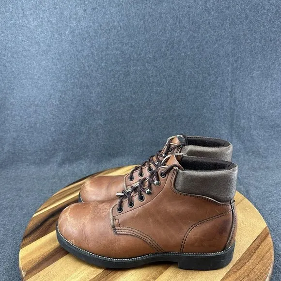 VTG Georgia Ankle Work Lace Up Boots Made In USA Slip Resistant Carbo Tec Sz 9
