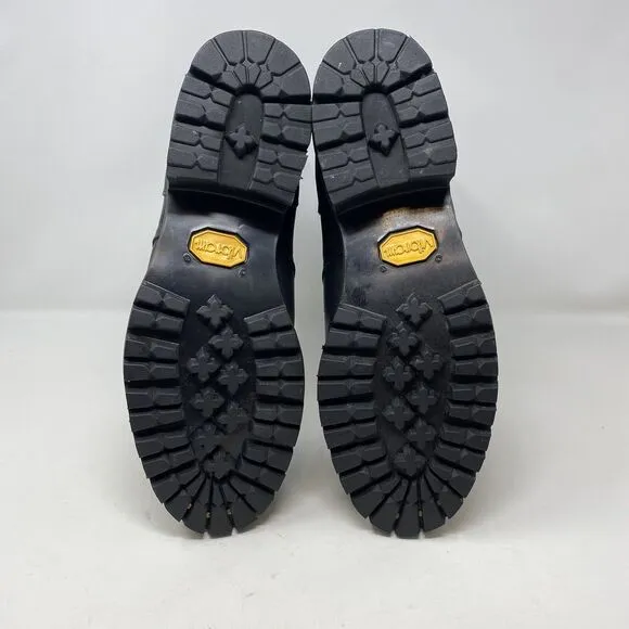 VTG USA Chippewa Black Logger Work Boots Mens Size 12D  10&quot; Unlined 25510
