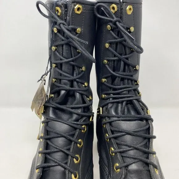 VTG USA Chippewa Black Logger Work Boots Mens Size 12D  10&quot; Unlined 25510