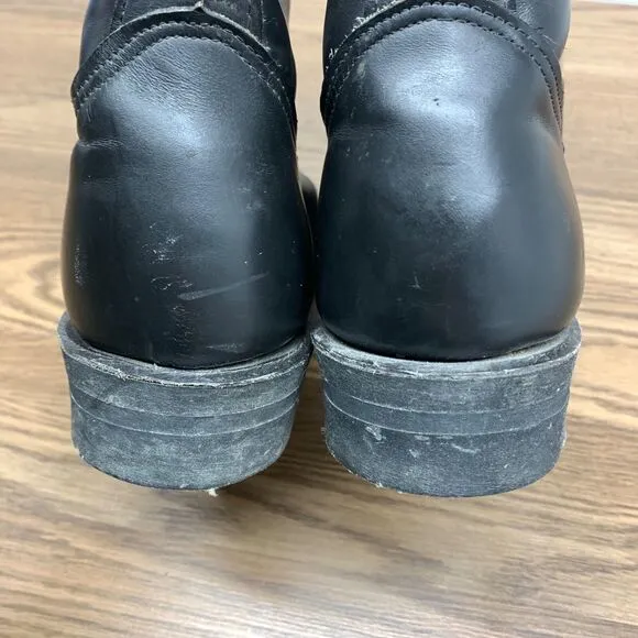 Vtg Work N Sport Engineer Boots Black Leather Motorcycle Men's 9EE Steel Toe USA