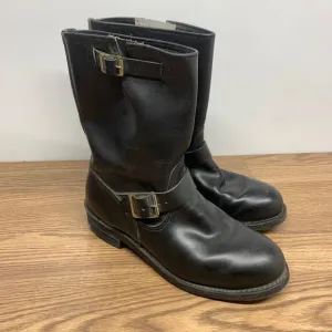 Vtg Work N Sport Engineer Boots Black Leather Motorcycle Men's 9EE Steel Toe USA