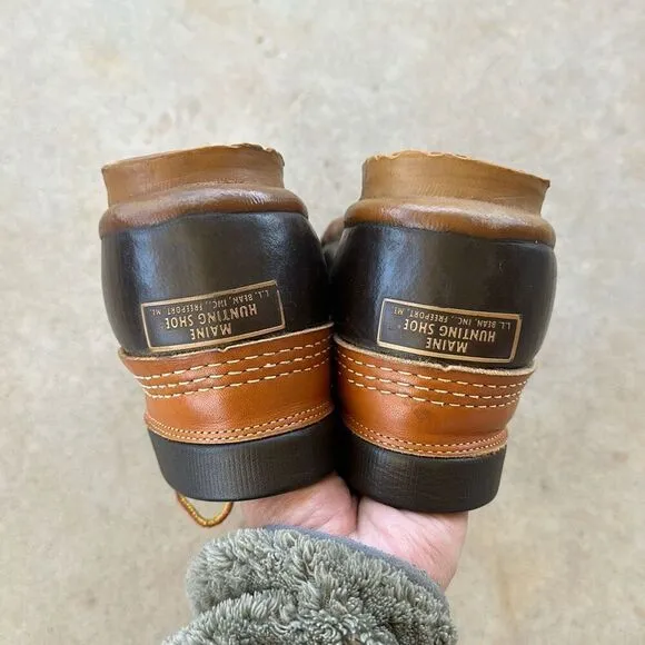 Vtg L.L. Bean Leather Work Duck Hunting Soft Toe Shoes Boots Men’s Sz 9