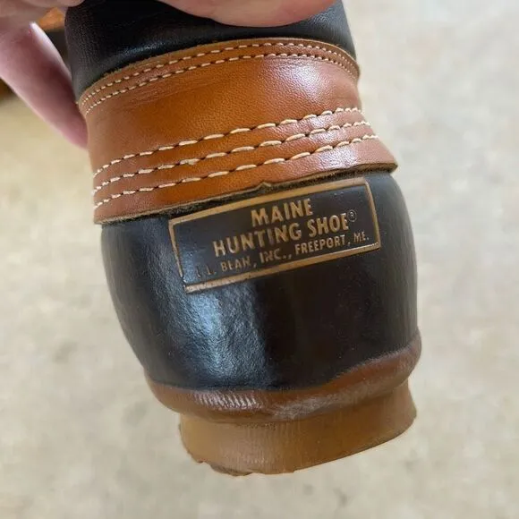 Vtg L.L. Bean Leather Work Duck Hunting Soft Toe Shoes Boots Men’s Sz 9