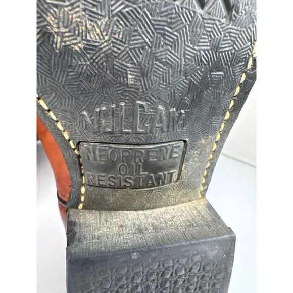 Vulcain Western cowboy brown boots neoprene oil resistant size 9.5D made in USA
