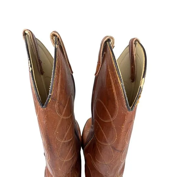 Vulcain Western cowboy brown boots neoprene oil resistant size 9.5D made in USA