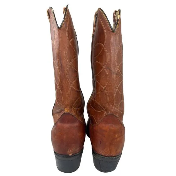 Vulcain Western cowboy brown boots neoprene oil resistant size 9.5D made in USA