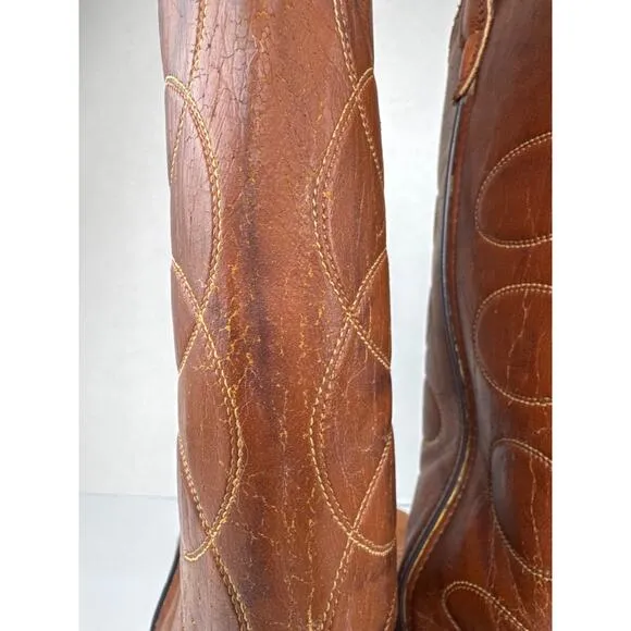 Vulcain Western cowboy brown boots neoprene oil resistant size 9.5D made in USA