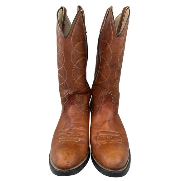 Vulcain Western cowboy brown boots neoprene oil resistant size 9.5D made in USA
