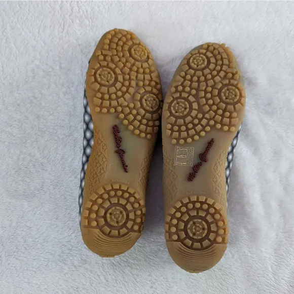 Walter Genuin Ballet Flat Slip On Pearl Grey and Black Dots Golf Shoes