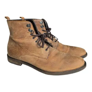 Warfield &amp; Grand Crocker Natural Leather Lace-Up Boots Tan Combat Style, Size 11