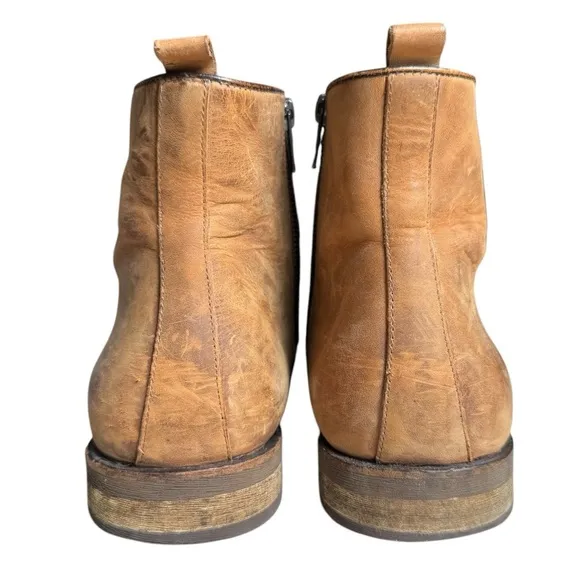 Warfield &amp; Grand Crocker Natural Leather Lace-Up Boots Tan Combat Style, Size 11