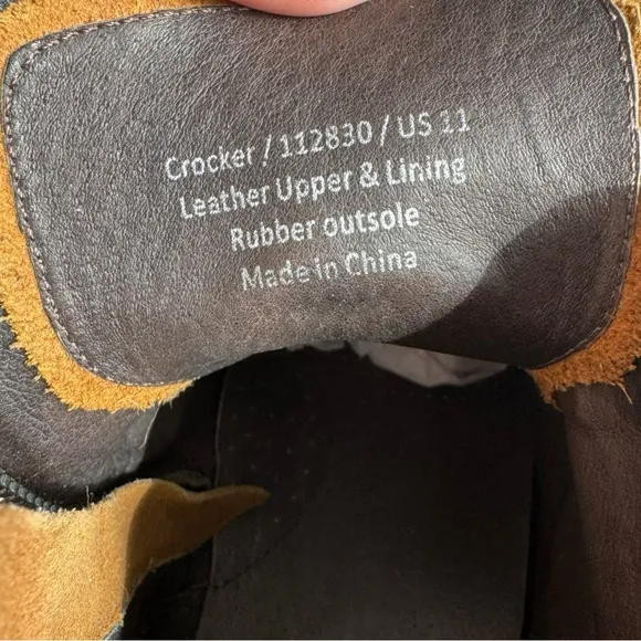 Warfield &amp; Grand Crocker Natural Leather Lace-Up Boots Tan Combat Style, Size 11