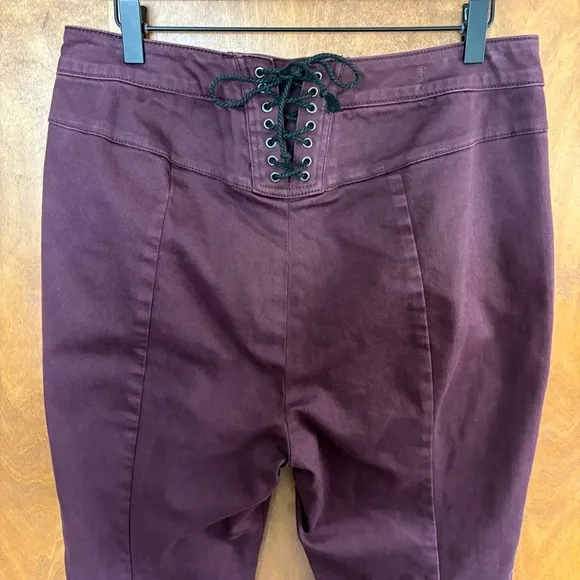 We The Free People CRVY Super High Rise Back Lace Up Flare Jeans Bell Bottoms 32