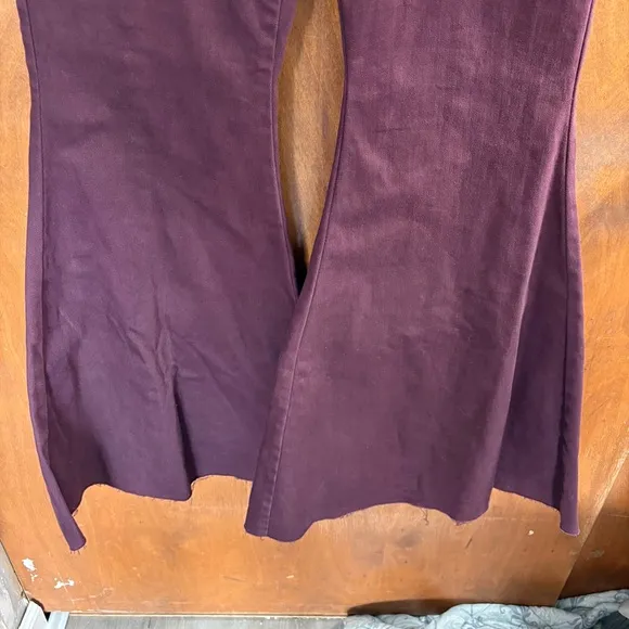 We The Free People CRVY Super High Rise Back Lace Up Flare Jeans Bell Bottoms 32