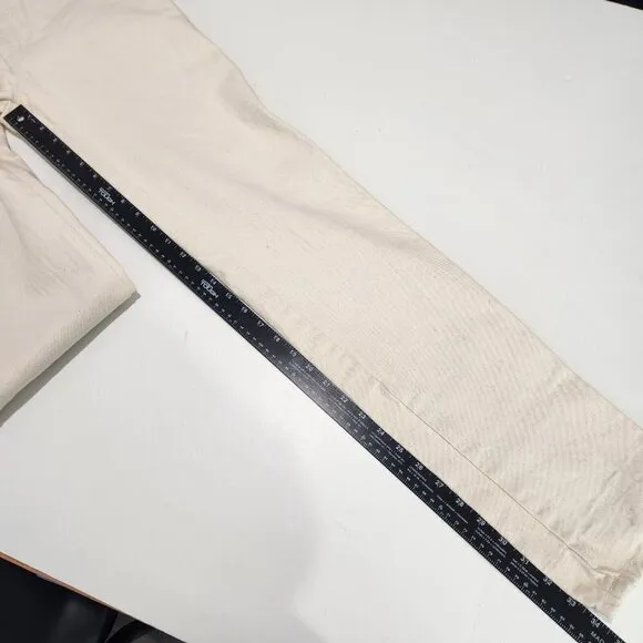 Western Ethics Vintage Bareback Jeans Womens 7/8 Ivory Tapestry Yoke Long Inseam