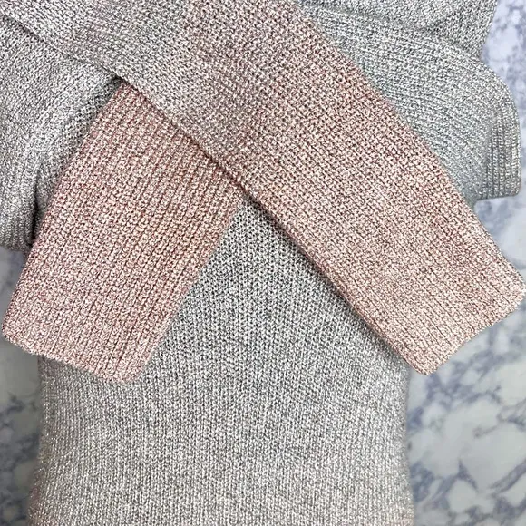 WHBM Ombré Metallic Knit Tunic Sweater Womens Medium