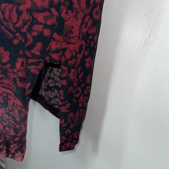 WHISTLES Women’s Red Multi Jungle Cat Utility Button Front Shirt Dress- Size 4