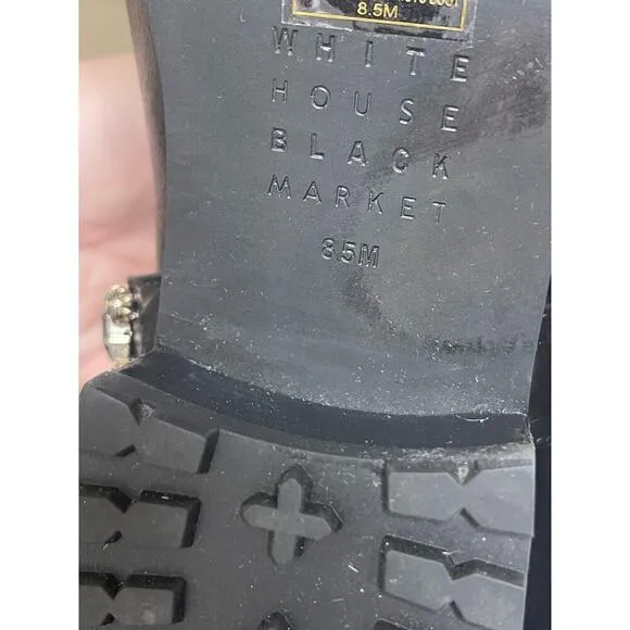 White House Black Market | Leather Moto Studded Boots