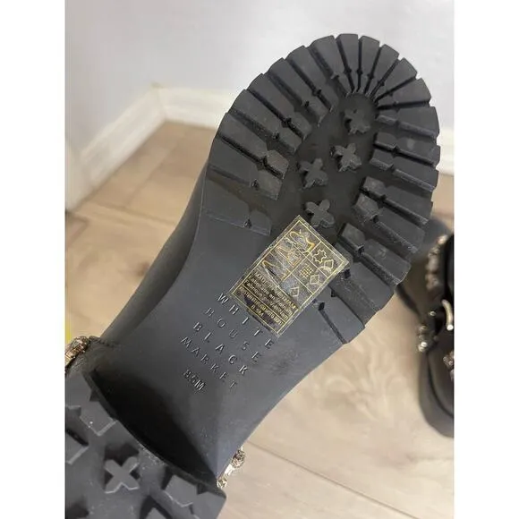 White House Black Market | Leather Moto Studded Boots