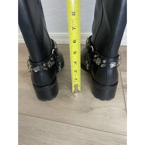 White House Black Market | Leather Moto Studded Boots