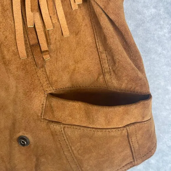 Winlit‎ Western Cowgirl fringe leather Jacket, coat. Size Medium, EUC! Boho