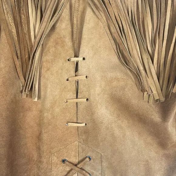 Winlit‎ Western Cowgirl fringe leather Jacket, coat. Size Medium, EUC! Boho