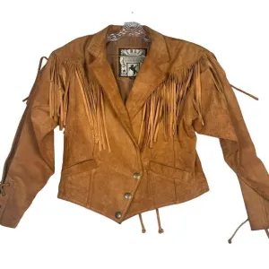 Winlit‎ Western Cowgirl fringe leather Jacket, coat. Size Medium, EUC! Boho
