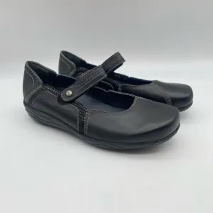 Wolky Black Leather Mary Jane Flat Shoes. Size 41