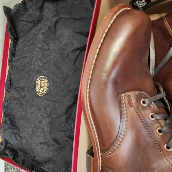 Wolverine 1000 Mile Boots Brown Leather Men's 9.5 D Made in USA W05301 with Box