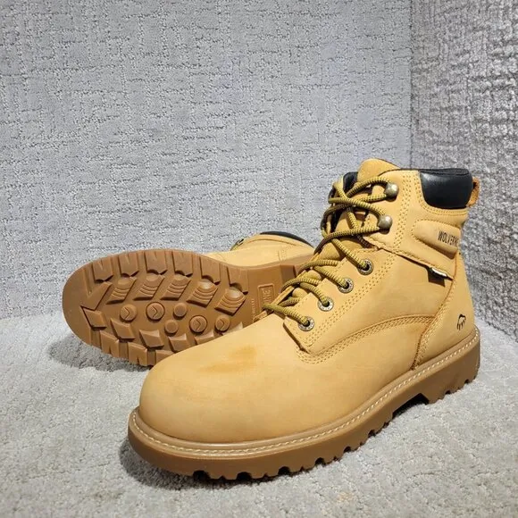 Wolverine 6&quot; Men's Size 11M Wheat Waterproof Steel Toe Work Boots W10632