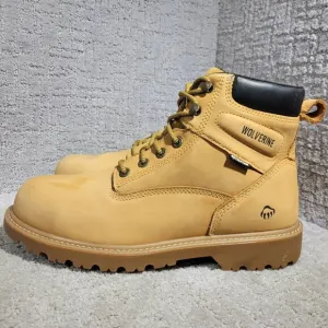 Wolverine 6&quot; Men's Size 11M Wheat Waterproof Steel Toe Work Boots W10632