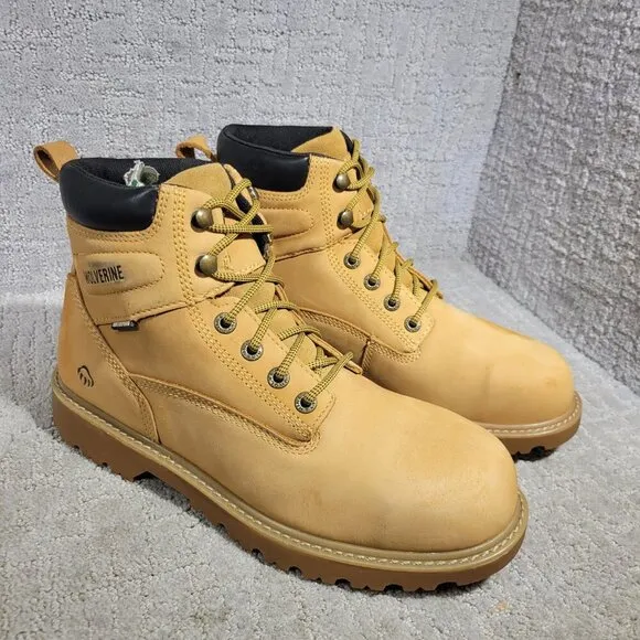 Wolverine 6&quot; Men's Size 11M Wheat Waterproof Steel Toe Work Boots W10632