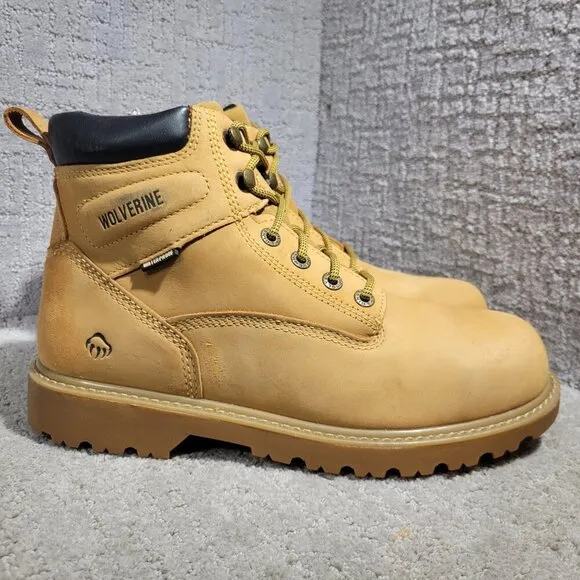 Wolverine 6&quot; Men's Size 11M Wheat Waterproof Steel Toe Work Boots W10632
