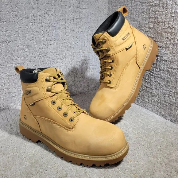 Wolverine 6&quot; Men's Size 11M Wheat Waterproof Steel Toe Work Boots W10632