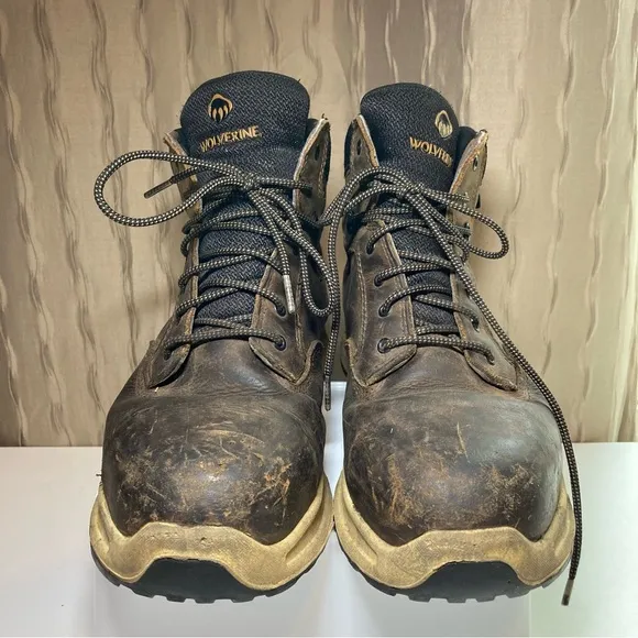 Wolverine Boots Men's 9EW CarbonMax Brown Work W201175 Leather ASTM F2413-18
