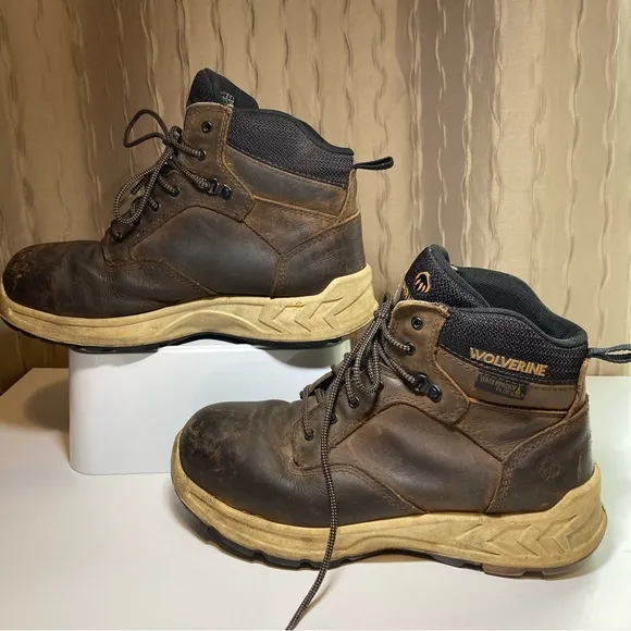 Wolverine Boots Men's 9EW CarbonMax Brown Work W201175 Leather ASTM F2413-18