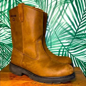 Wolverine Floorhand Brown Leather Wellington Work Boots Men’s 10.5 M W04727