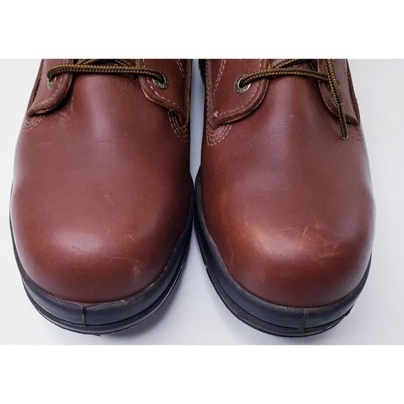 WOLVERINE Men's Size 13M Leather Work Boots Brown Steel Toe DuraShocks in VGUC