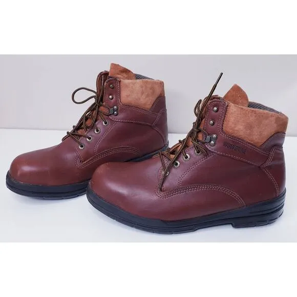 WOLVERINE Men's Size 13M Leather Work Boots Brown Steel Toe DuraShocks in VGUC
