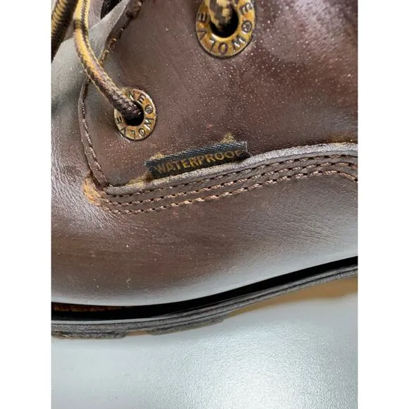 Wolverine Men’s Waterproof Leather Work Boots Sz 13M W0104 FLAWS